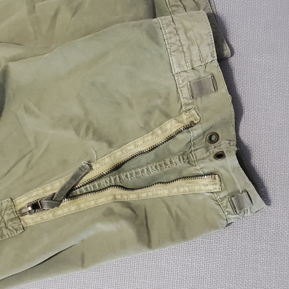 Abercrombie and Fitch Vintage Army Green Paratroop Cargo Pants Men' Size Medium - Picture 9 of 17